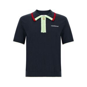 Casablanca Blue Wool Polo Men's Shirt